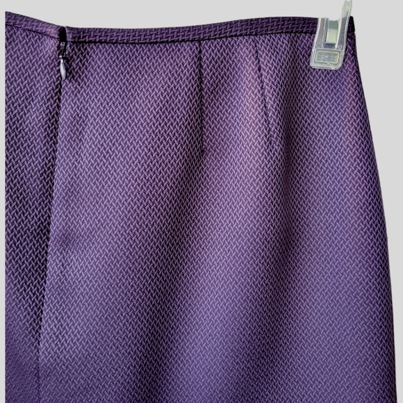Tahari purple-brown skirt suit - straight midi skirt, hidden jacket closure 14P - Picture 14 of 17